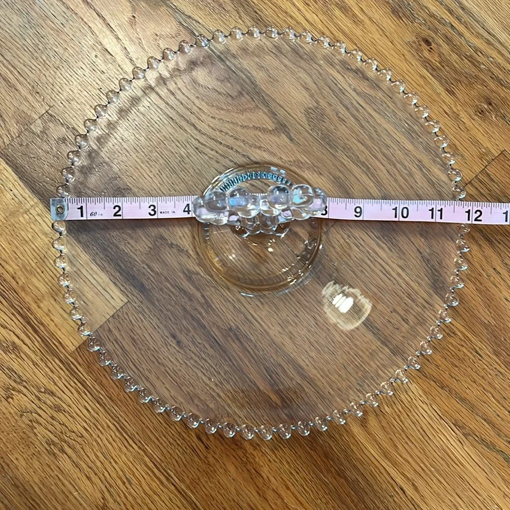 Imperial Candlewick hors d’oeuvres Tray with heart handle